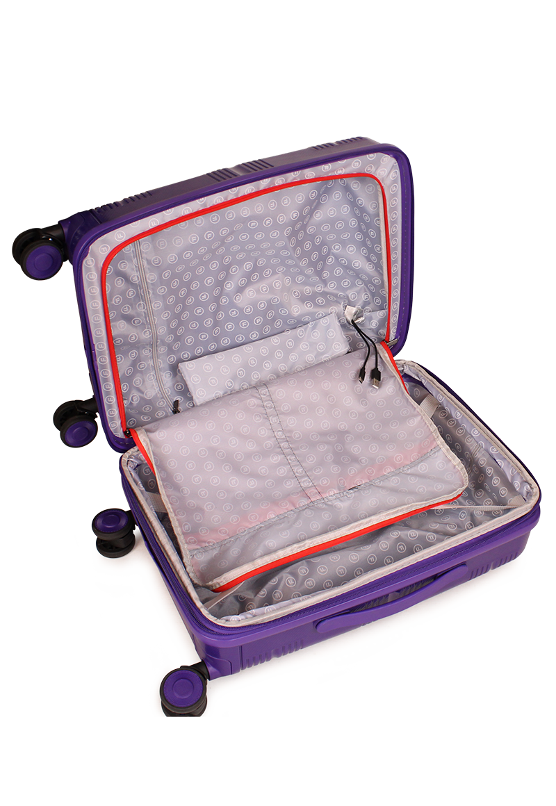 MALETA DE CABINA CON USB CHIC PÚRPURA F LA MALETA DE CHILE - 3