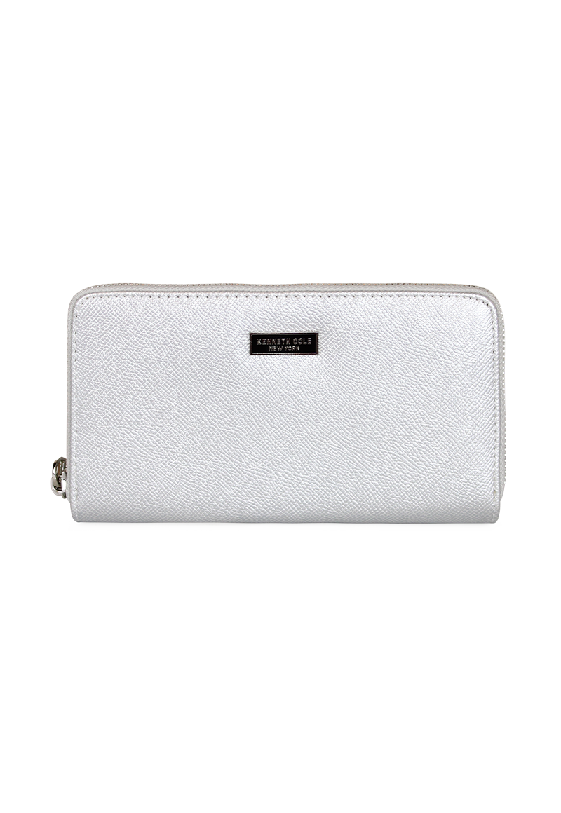 PACK BILLETERA BESSIE SILVER + PAÑUELO ALCALA CELESTE KENNETH COLE - 3