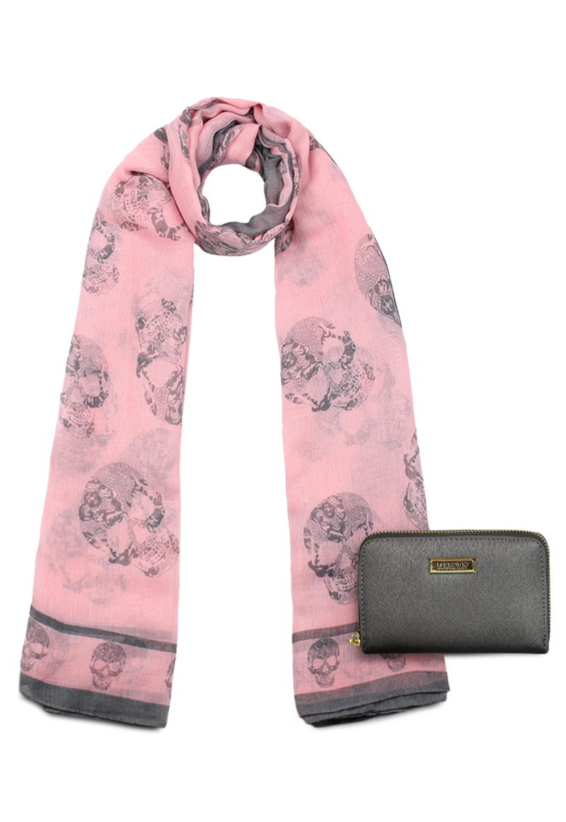 PACK BILLETERA TRIFOLD GRIS + PAÑUELO ONI PINK KENNETH COLE - 1