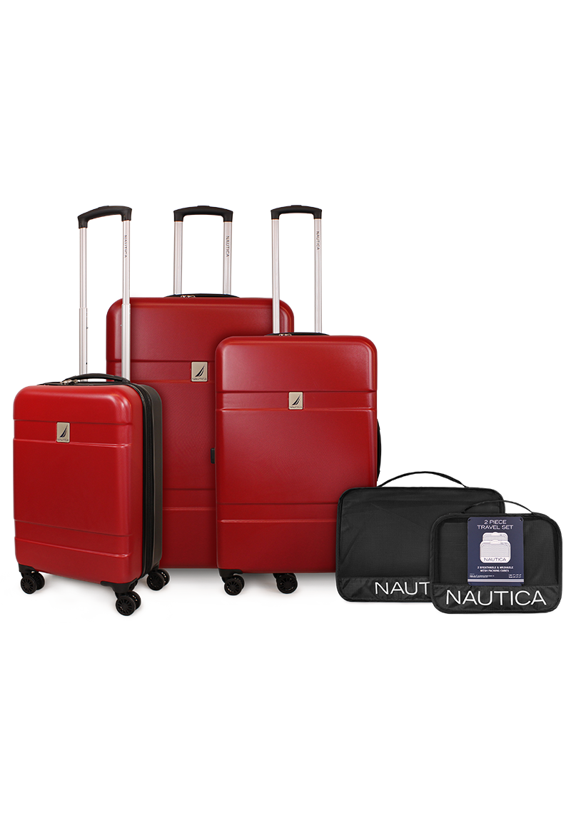 SET 3 MALETAS BORA S+M+L ROJA + ORGANIZADOR NEGRO NAUTICA - 1