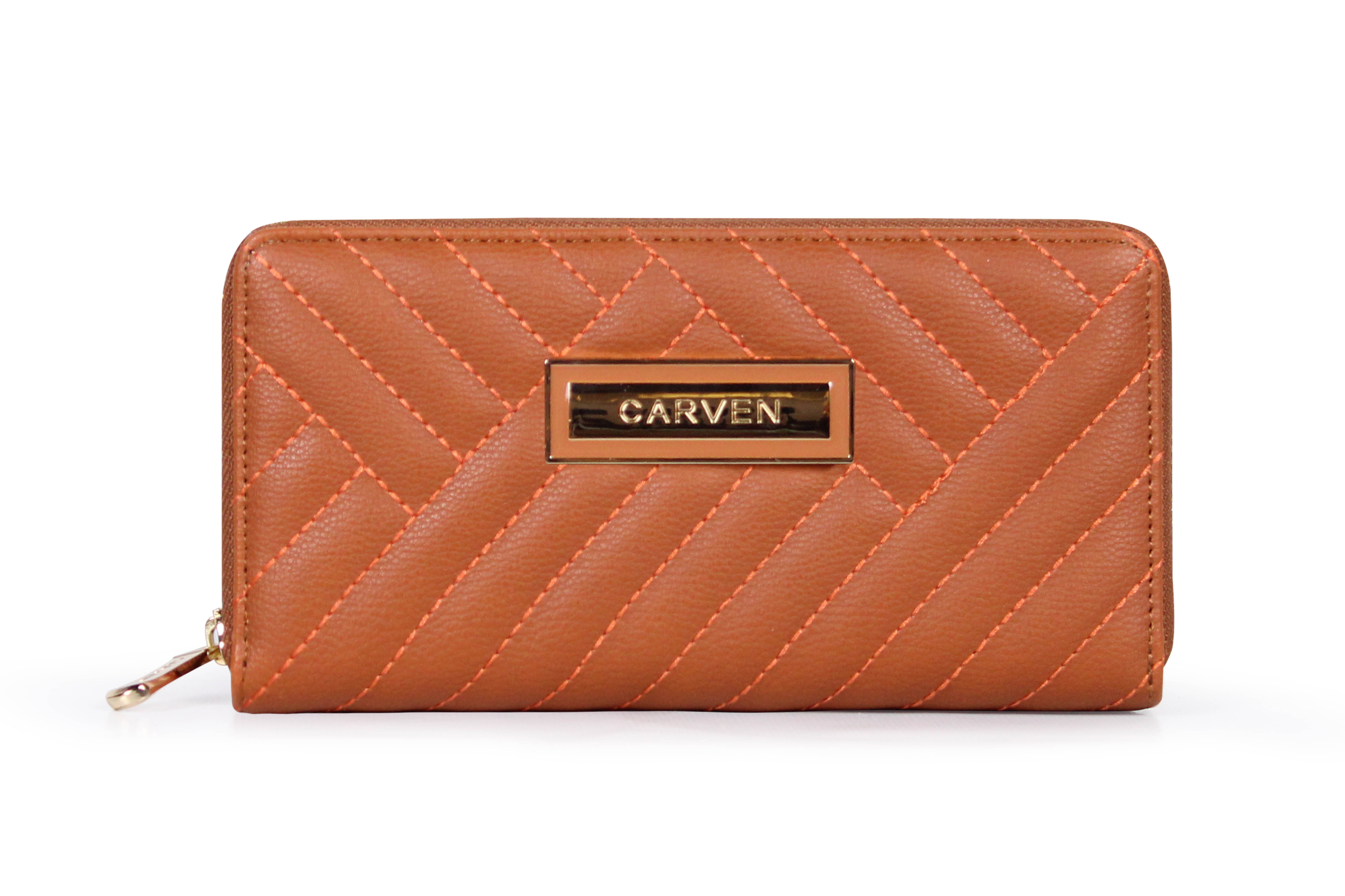 PACK CARVEN BILLETERA AVA BROWN + PAÑUELO - 2