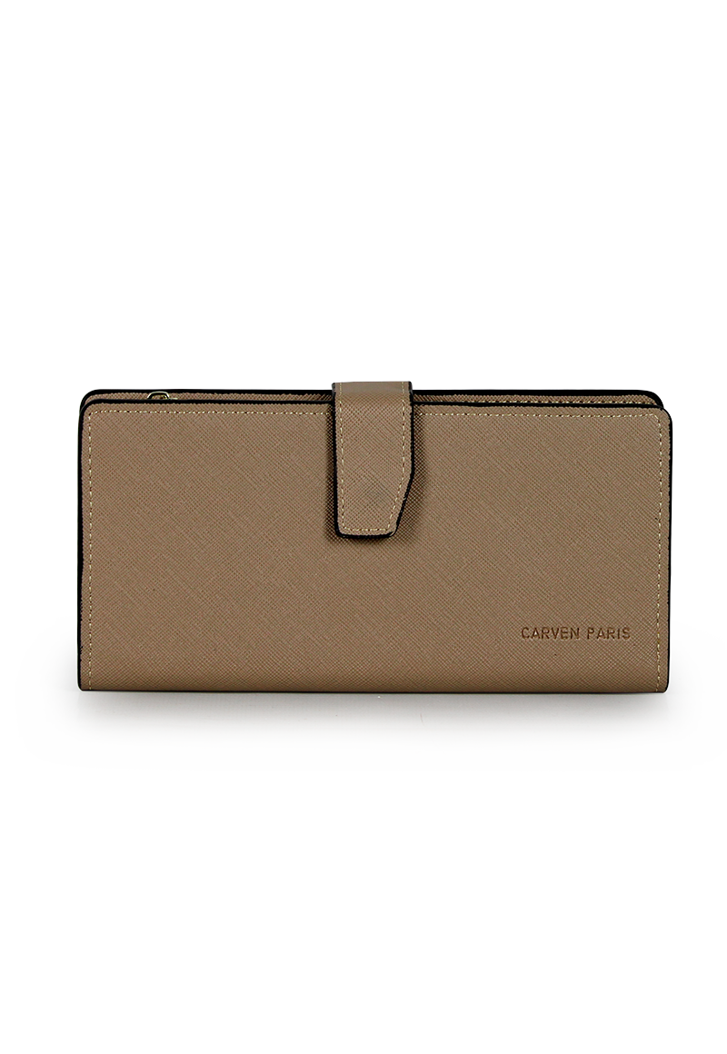 PACK BILLETERA VESTA TAUPE + PAÑUELO OMANI BEIGE CARVEN - 2