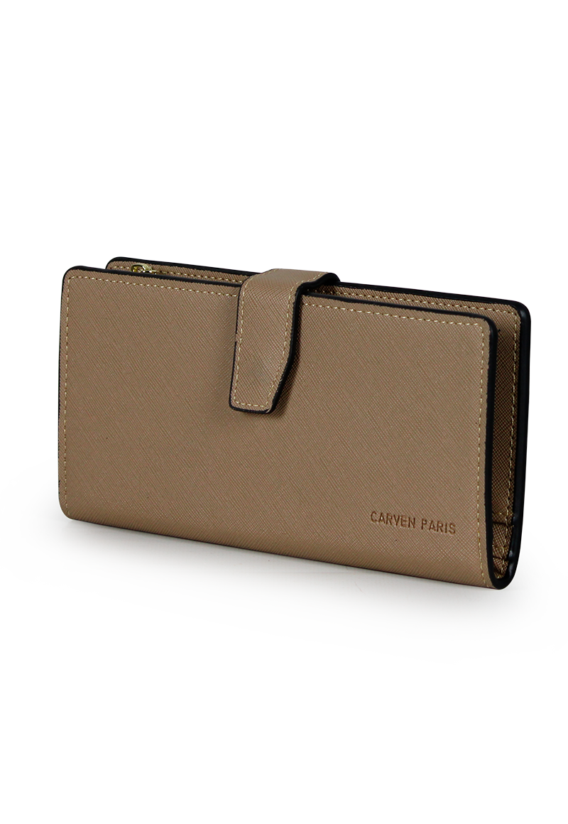 PACK BILLETERA VESTA TAUPE + PAÑUELO OMANI BEIGE CARVEN - 3