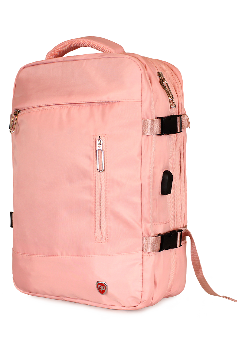 MOCHILA DE VIAJE VIRAL ROSADA CON USB SWISS BAG - 2