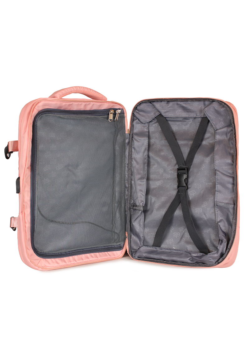 MOCHILA DE VIAJE VIRAL ROSADA CON USB SWISS BAG - 8
