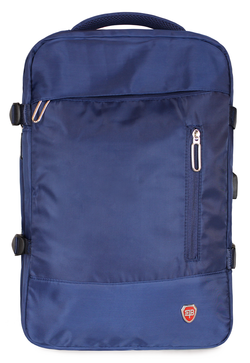 MOCHILA VIRAL AZUL CON USB SWISS BAG - 1