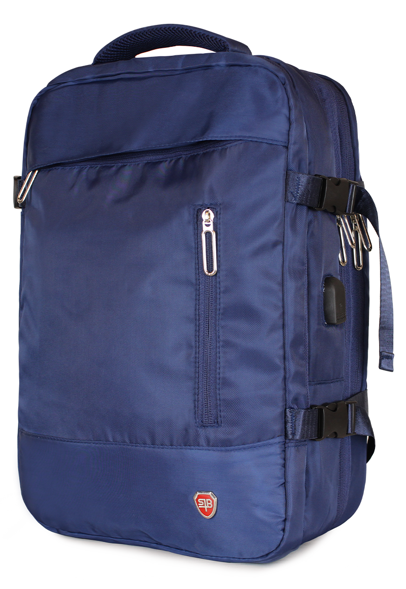 MOCHILA VIRAL AZUL CON USB SWISS BAG - 2