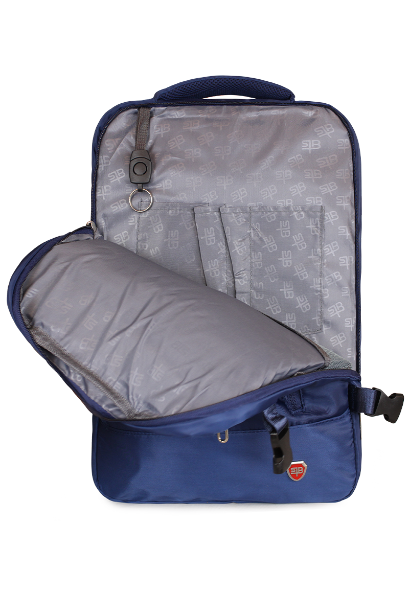 MOCHILA VIRAL AZUL CON USB SWISS BAG - 4