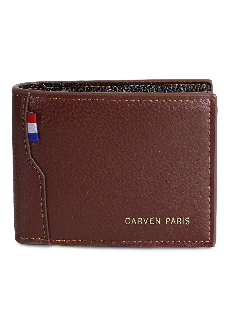 BILLETERA DE HOMBRE MATT EN COLOR CAFE CARVEN PARIS - 1