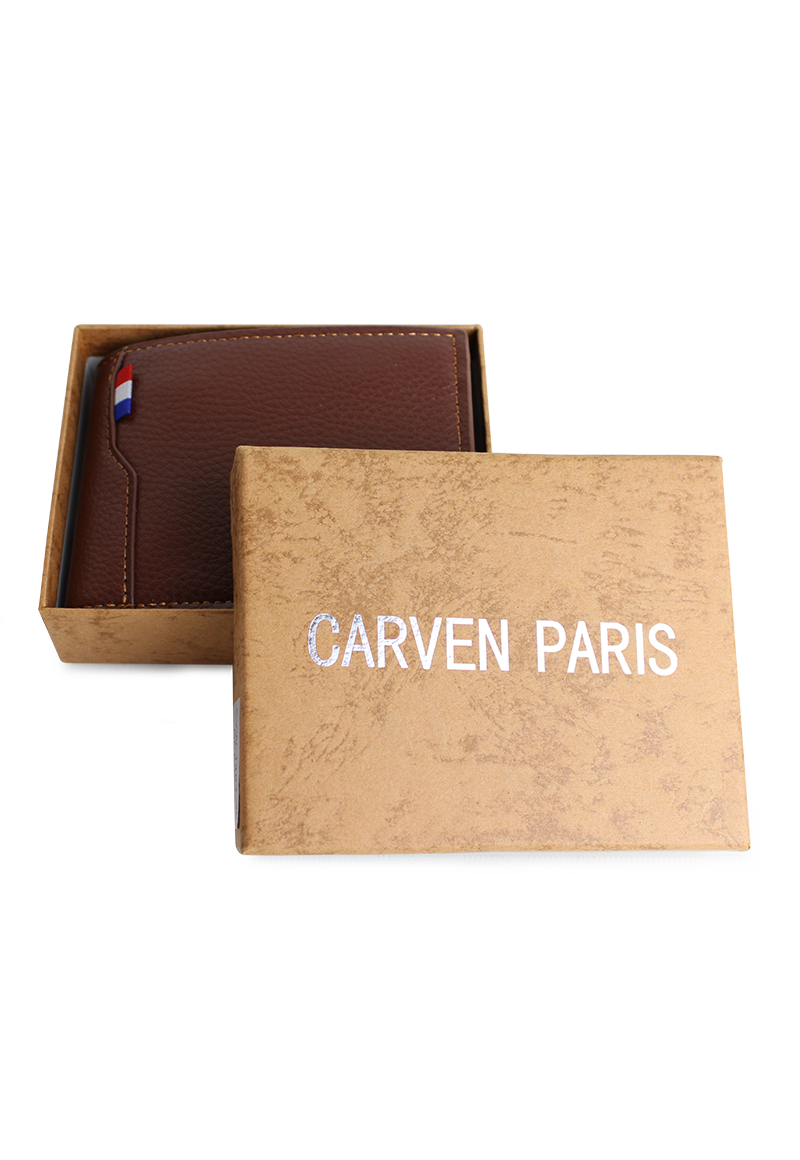 BILLETERA DE HOMBRE MATT EN COLOR CAFE CARVEN PARIS - 5