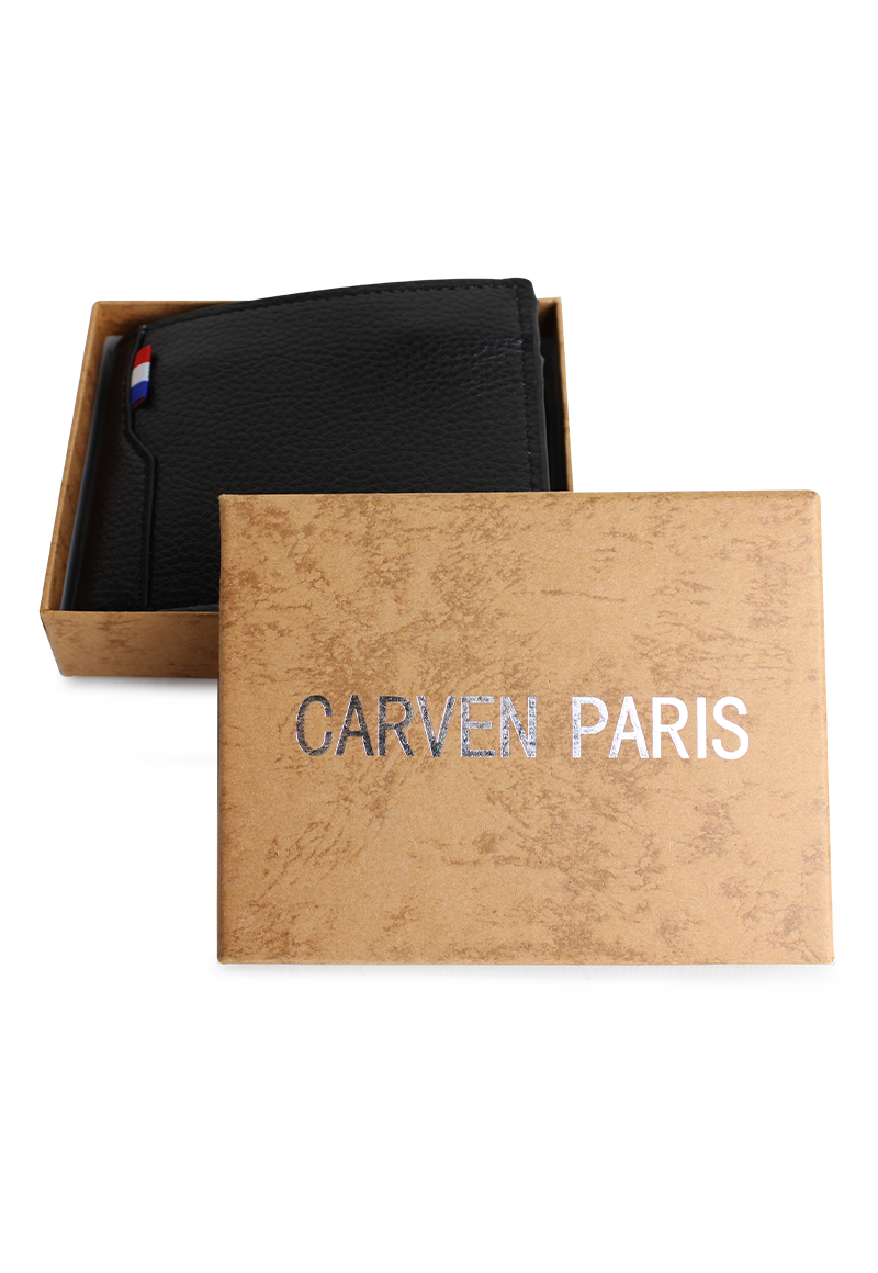 BILLETERA DE HOMBRE MATT EN COLOR NEGRO CARVEN PARIS - 5
