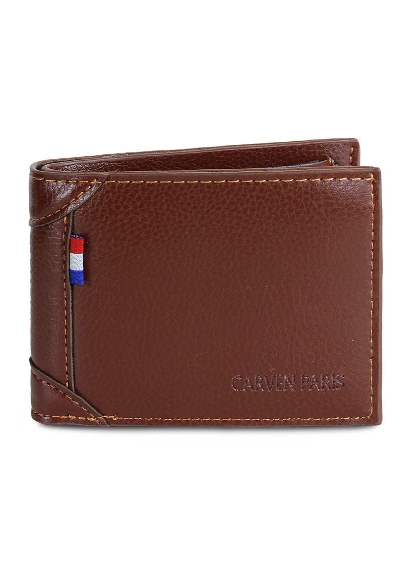BILLETERA DE HOMBRE AGUS EN COLOR CAFE CARVEN PARIS - 1