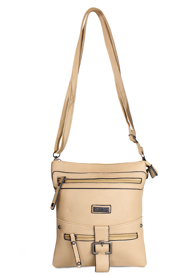 CARTERA BANDOLERA POLA BEIGE ANABELLA SACHI - 1