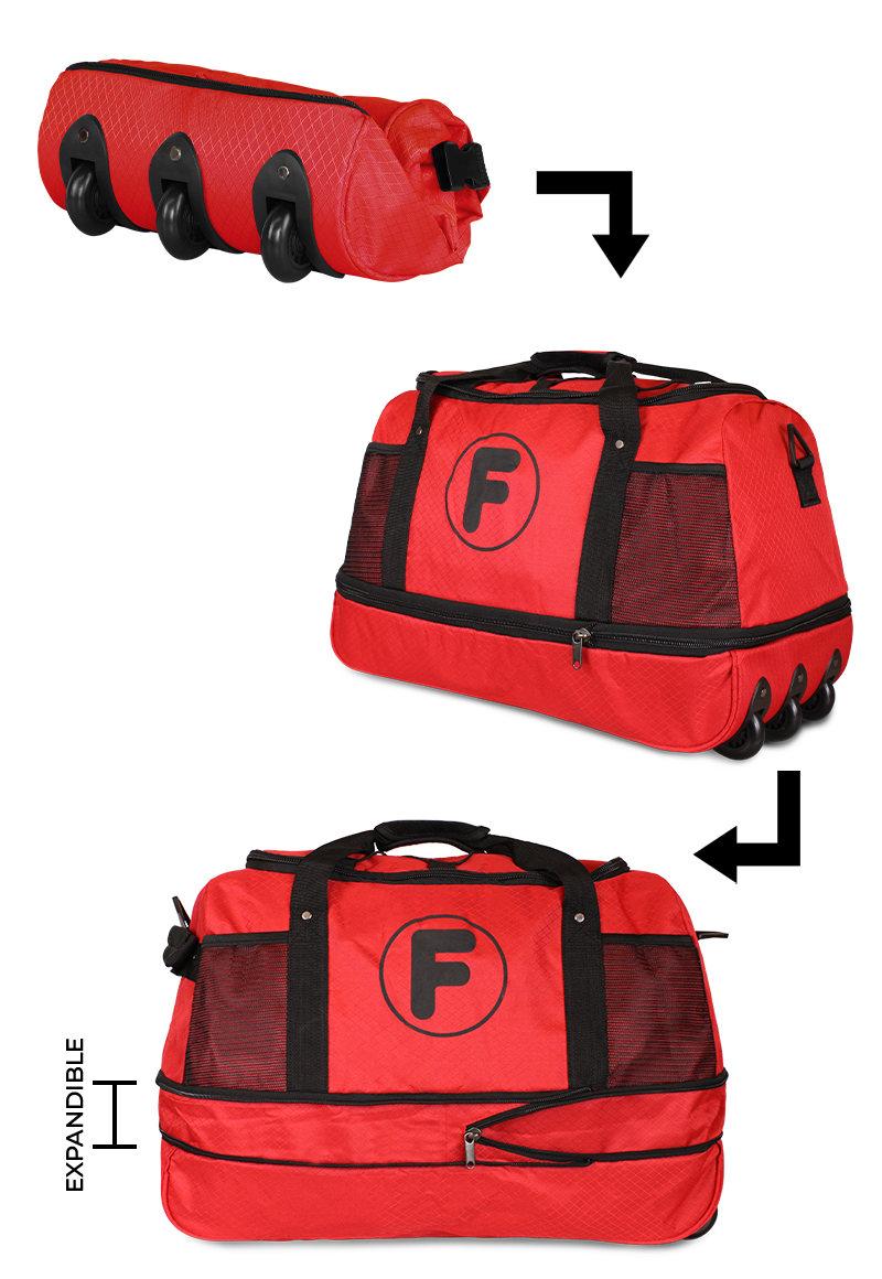 BOLSO TIPO MOCHILA CON RUEDAS GOLIAT ROJO F LA MALETA DE CHILE - 8