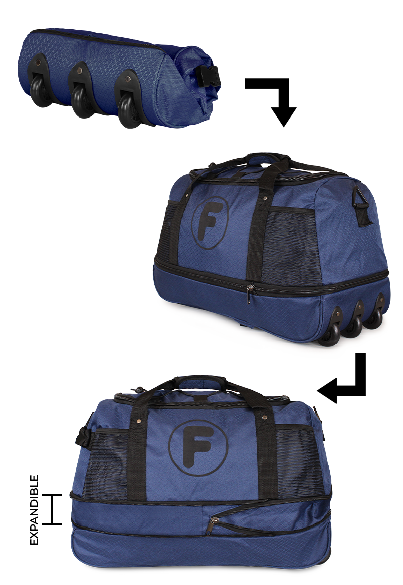 BOLSO TIPO MOCHILA CON RUEDAS GOLIAT AZUL F LA MALETA DE CHILE - 2
