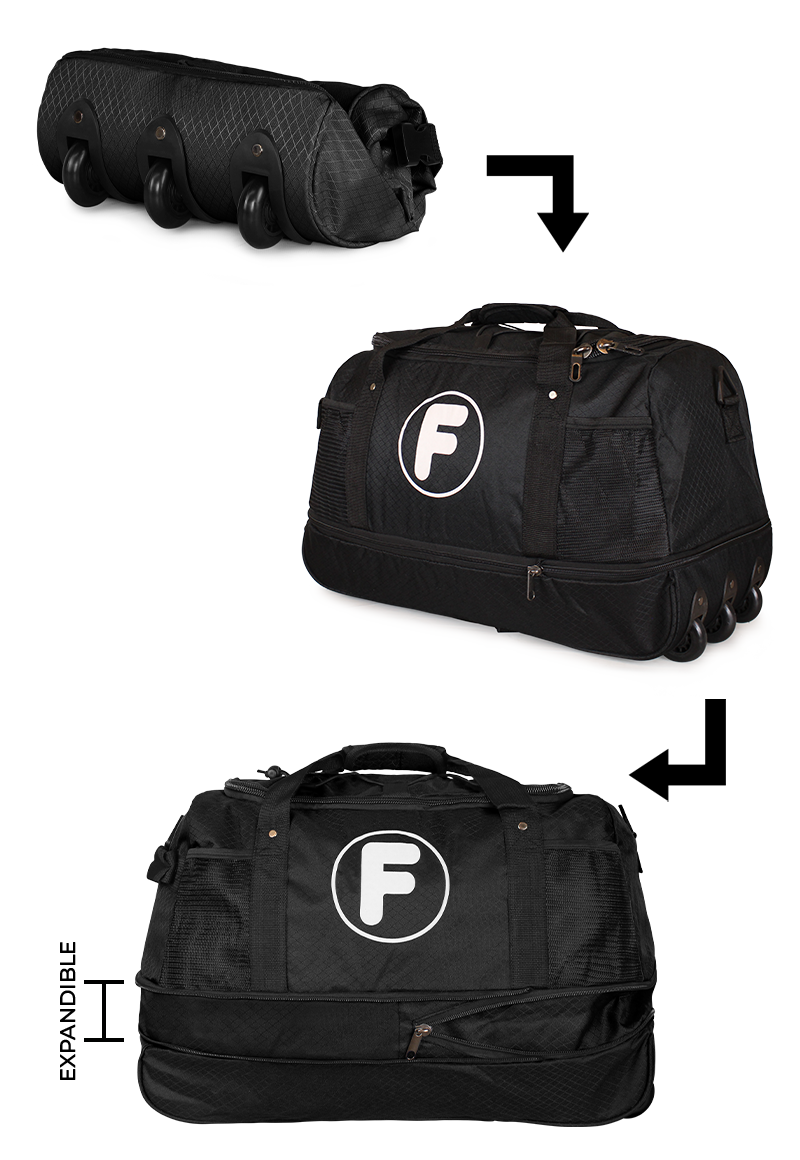 BOLSO TIPO MOCHILA CON RUEDAS GOLIAT NEGRO F LA MALETA DE CHILE - 2