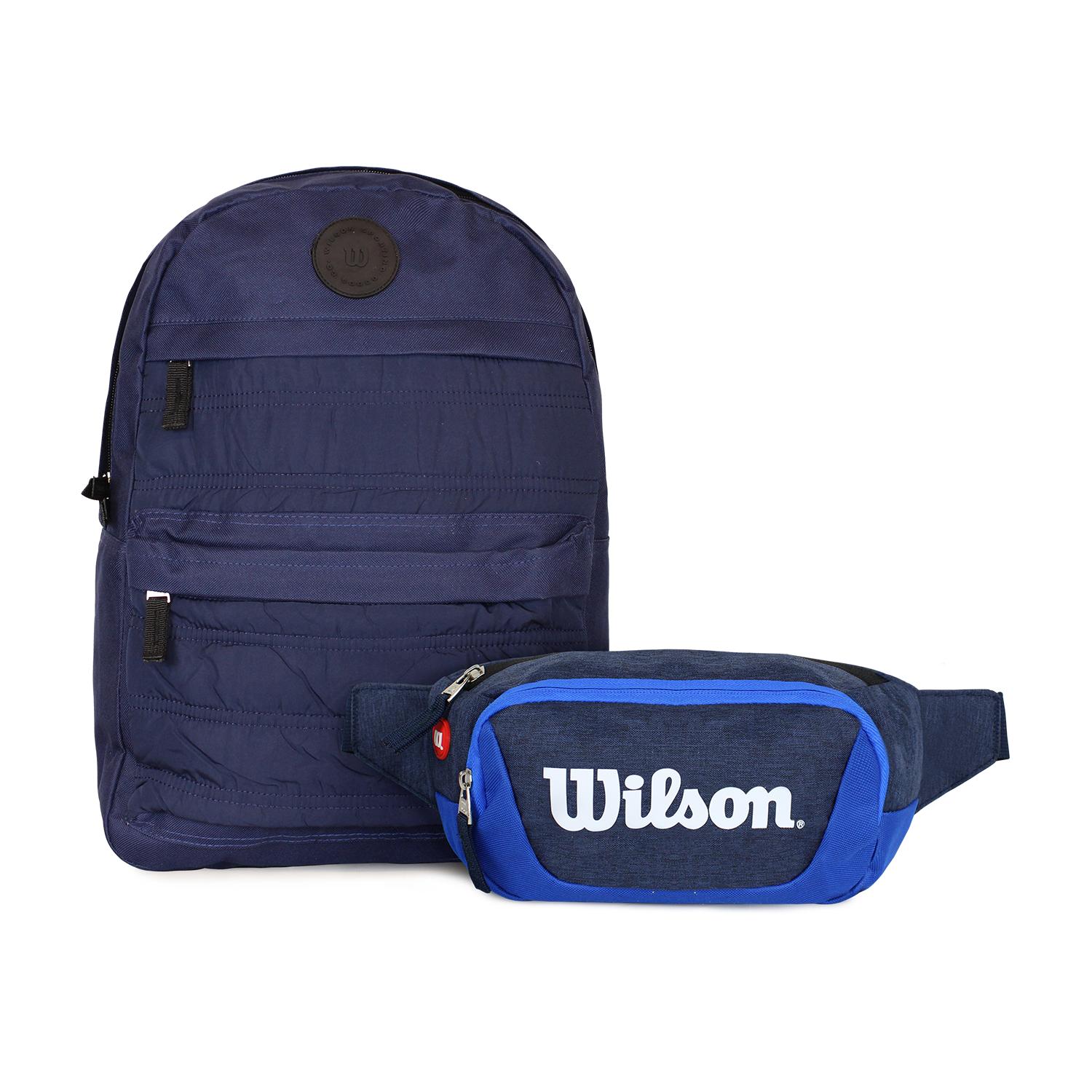 PACK WILSON MOCHILA KANSAS + BANANO VINDEX AZUL - 1