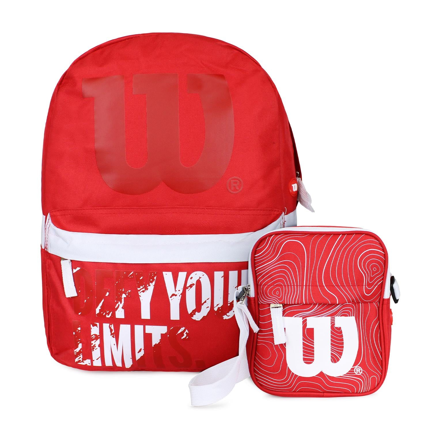 PACK WILSON MOCHILA DEFY + BANDOLERA HARLEM ROJA - 1