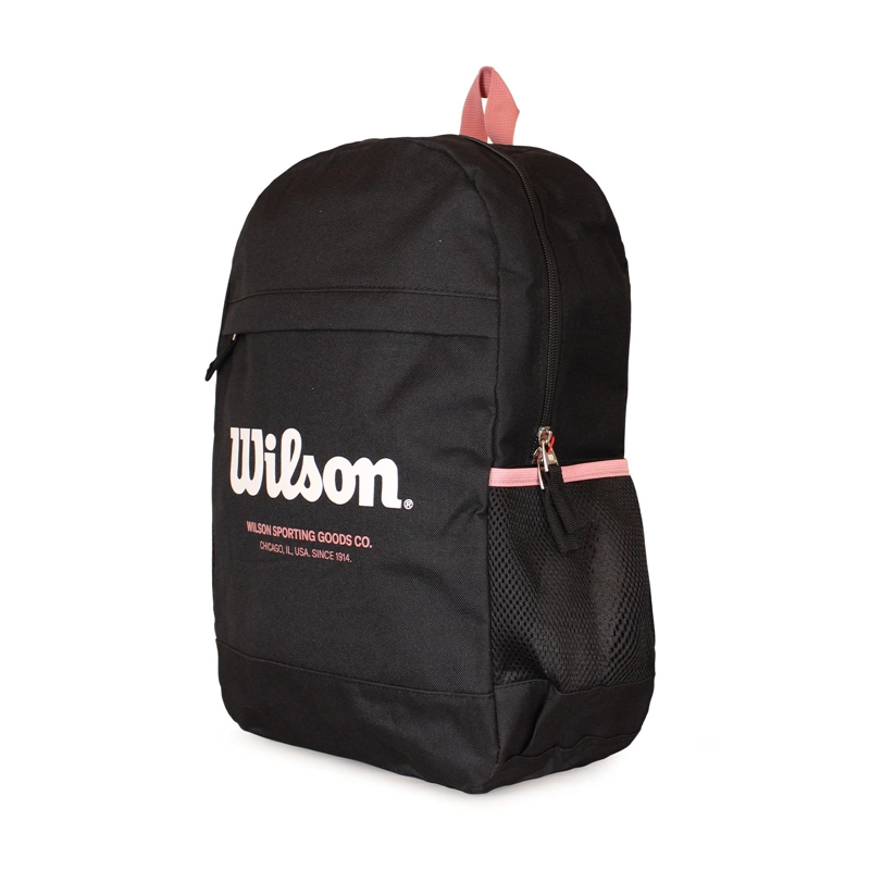 PACK WILSON MOCHILA ATOM NEGRA + ESTUCHE CHARLOTTE ROSADO - 6
