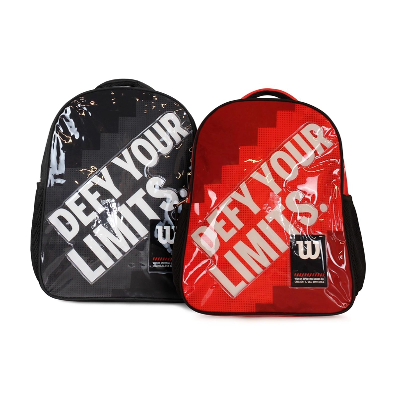 PACK WILSON 2 MOCHILAS INFANTIL LOGAN ROJA Y NEGRA - 1