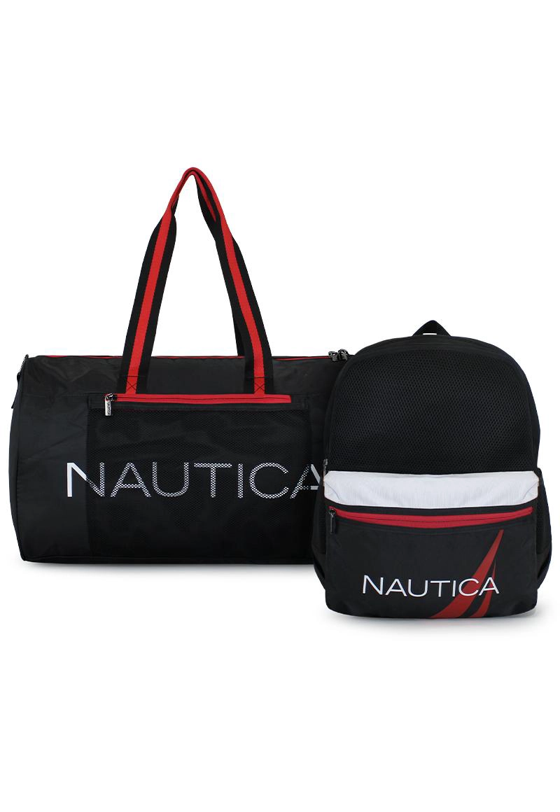 BOLSO ARIES + MOCHILA STARK NEGRA NAUTICA - 1