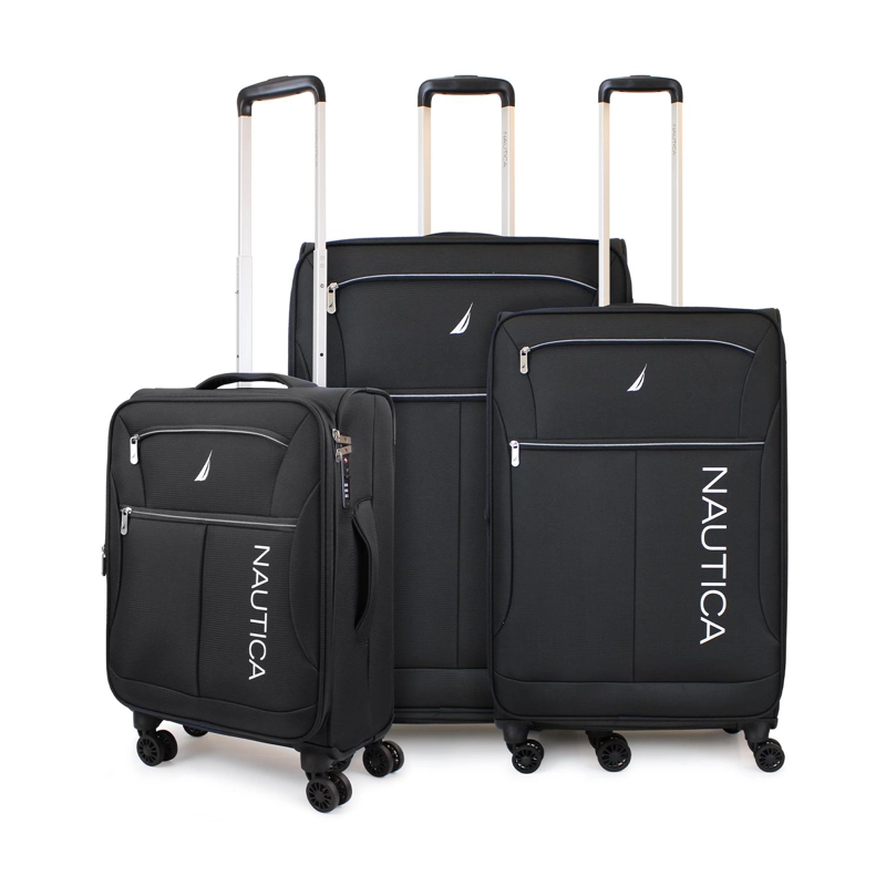 SET DE 3 MALETAS BLANDAS DE TELA S+M+L NAUTICA VALENCIA NEGRA - 1