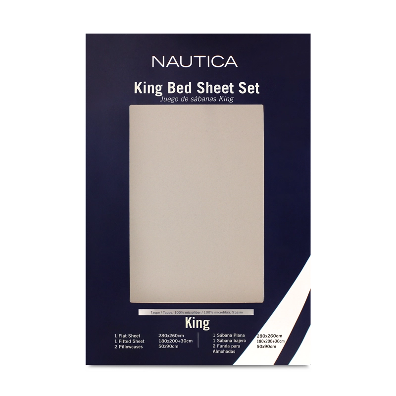 JUEGO DE SABANAS NAUTICA 4 PIEZAS MICROFIBRA KING BEIGE - 6
