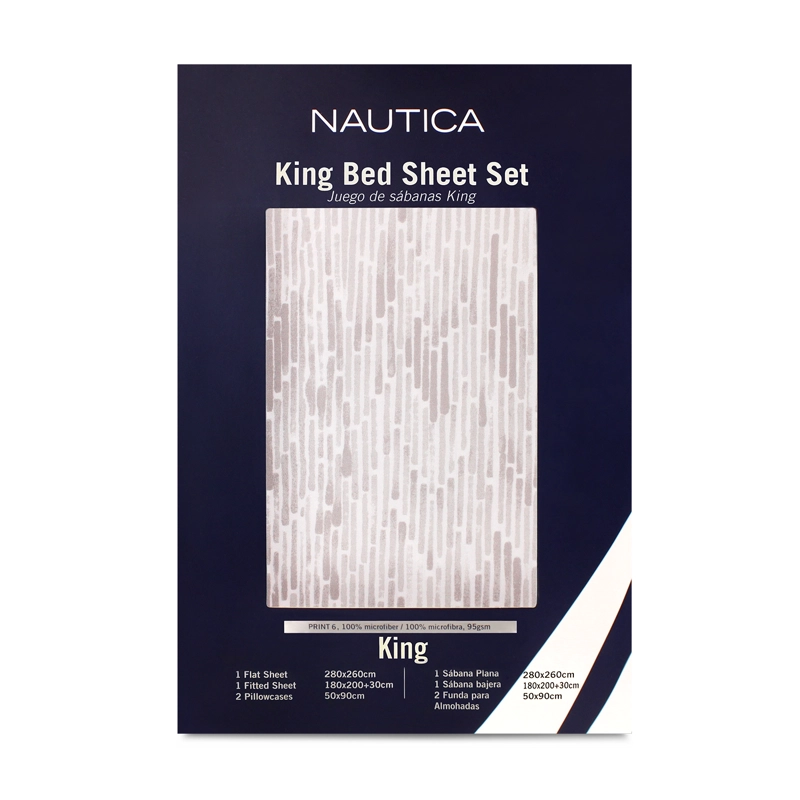 JUEGO DE SABANAS NAUTICA 4 PIEZAS MICROFIBRA KING TONOS BEIGE - 5