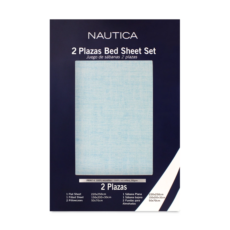 JUEGO DE SABANAS NAUTICA 4 PIEZAS MICROFIBRA KING TONOS CELESTE - 6