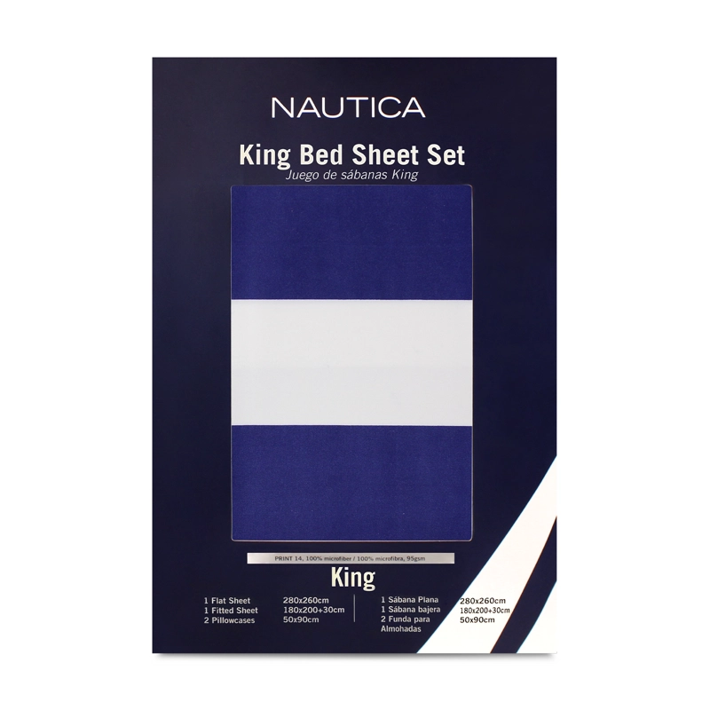 JUEGO DE SABANAS NAUTICA 4 PIEZAS MICROFIBRA KING DISEÑO AZUL REY - 6