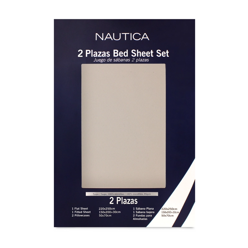 JUEGO DE SABANAS NAUTICA 3PIEZAS MICROFIBRA 1,5 PLAZAS BEIGE - 6