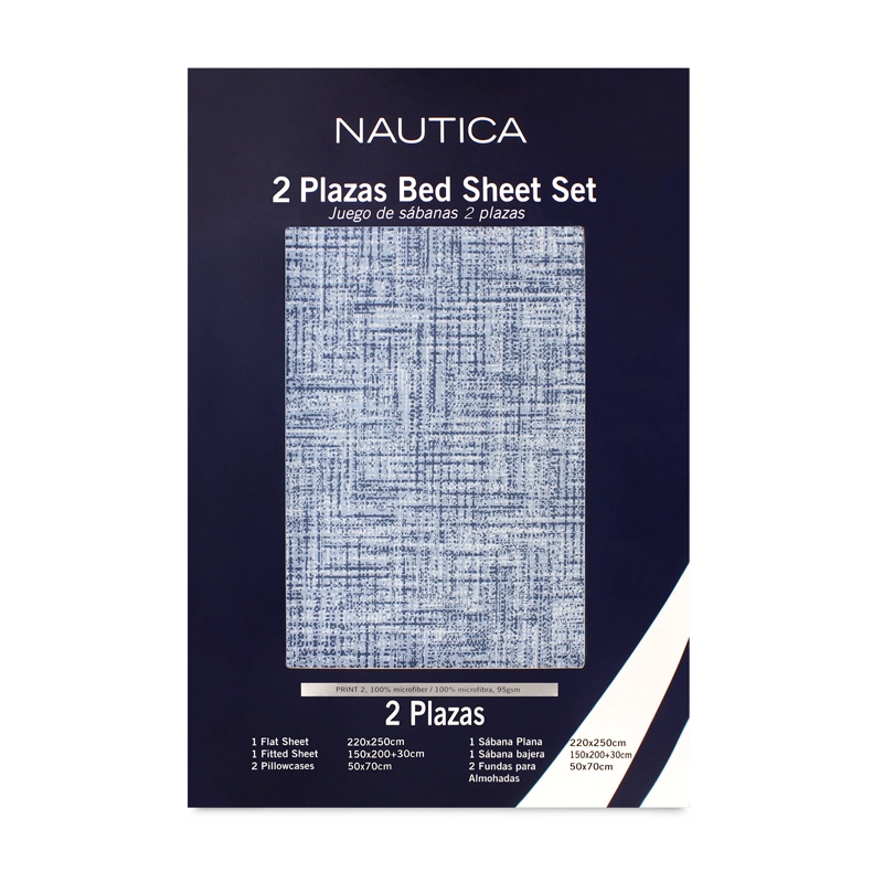 JUEGO DE SABANAS NAUTICA 3PIEZAS MICROFIBRA 1,5 PLAZAS TONOS AZULES - 6