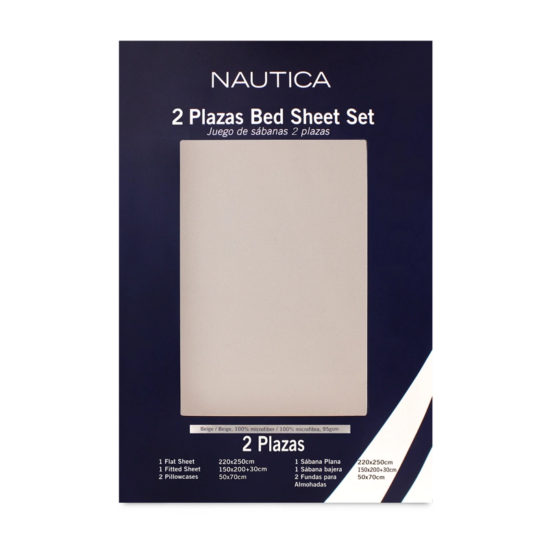 JUEGO DE SABANAS NAUTICA 3PIEZAS MICROFIBRA 1.5 PLAZAS CAFE - 6