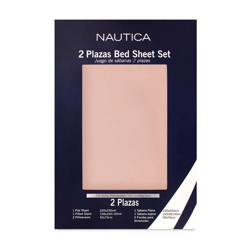 JUEGO DE SABANAS NAUTICA 3PIEZAS MICROFIBRA 1,5 PLAZAS ROSADO - 6