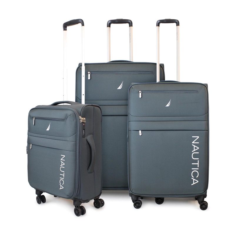SET DE 3 MALETAS BLANDA DE TELA S+M+L NAUTICA MUNICH GRIS - 1