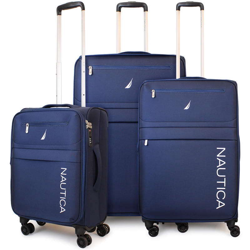 SET DE 3 MALETAS BLANDAS DE TELA S+M+L NAUTICA MUNICH AZUL - 1