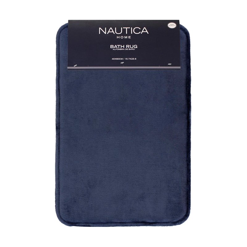 ALFOMBRA DE BAÑO NAUTICA FLANNEL 40X60CM ANTIDESLIZANTE AZUL MARINO - 1