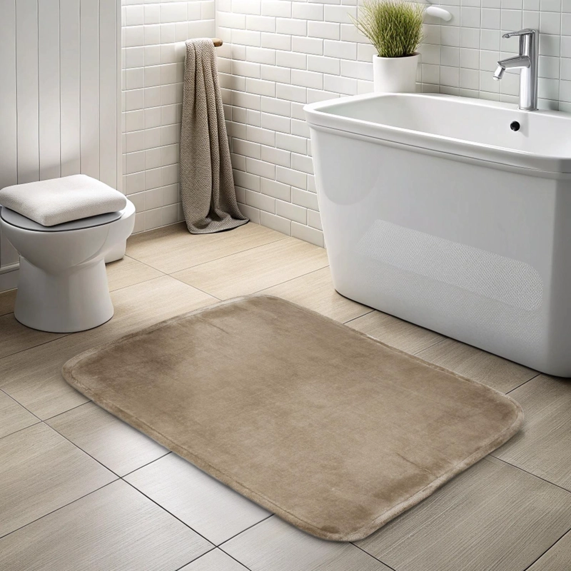 ALFOMBRA DE BAÑO NAUTICA FLANNEL 50X80CM ABSORBENTE BEIGE - 2