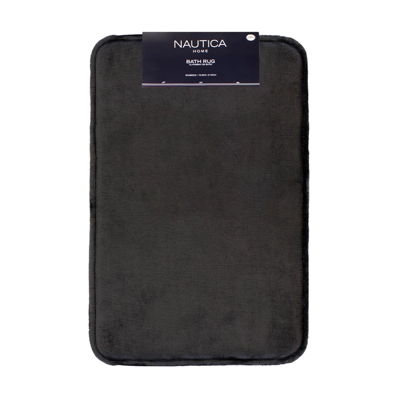 ALFOMBRA DE BAÑO NAUTICA FLANNEL 50X80CM ABSORBENTE GRIS OSCURO - 1