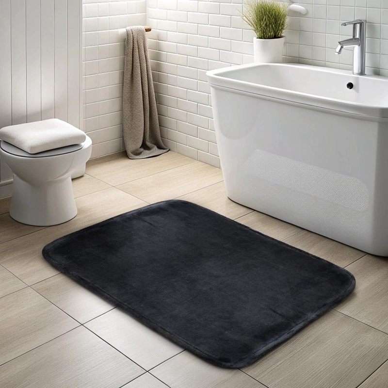 ALFOMBRA DE BAÑO NAUTICA FLANNEL 50X80CM ABSORBENTE GRIS OSCURO - 2