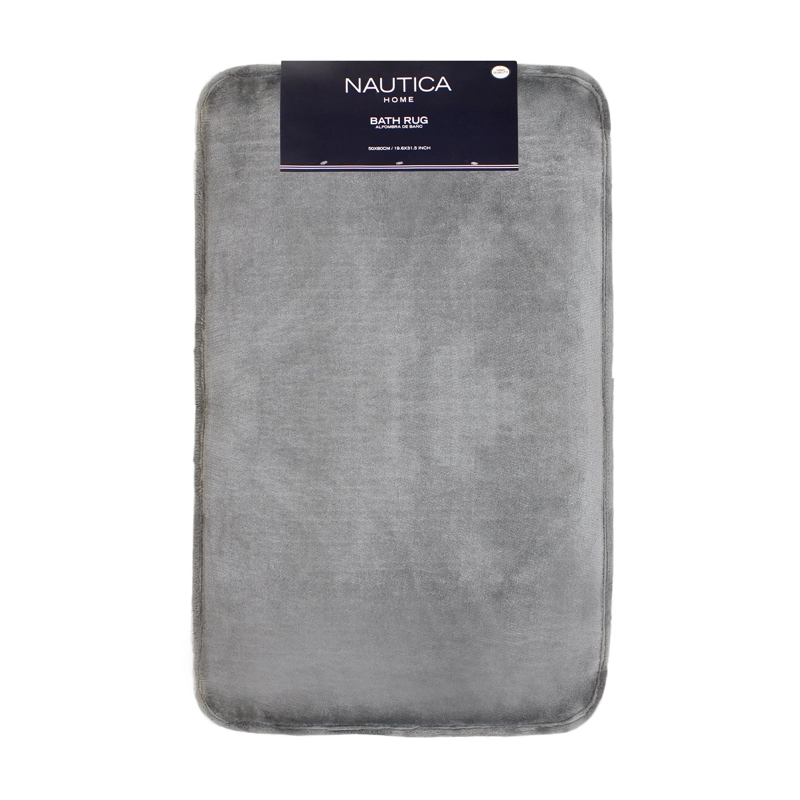 ALFOMBRA DE BAÑO NAUTICA FLANNEL 50X80CM ABSORBENTE GRIS - 1