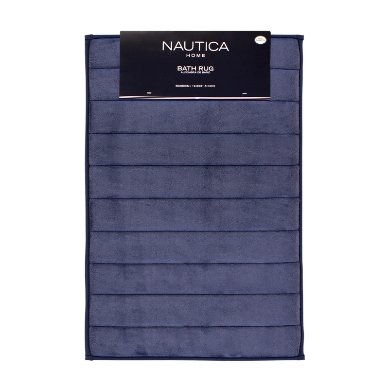ALFOMBRA DE BAÑO NAUTICA 50X80CM CORALINA ULTRA SUAVE AZUL - 1