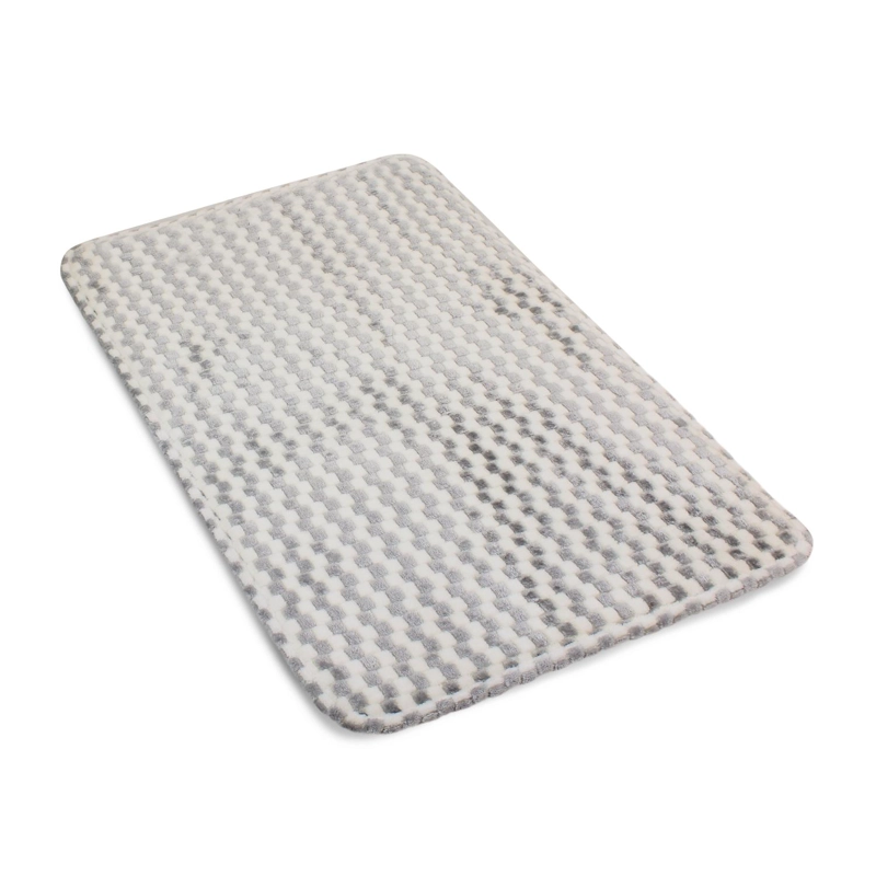 ALFOMBRA DE BAÑO MEMORY FOAM 50X80 CM CUADROS SILVER - 4