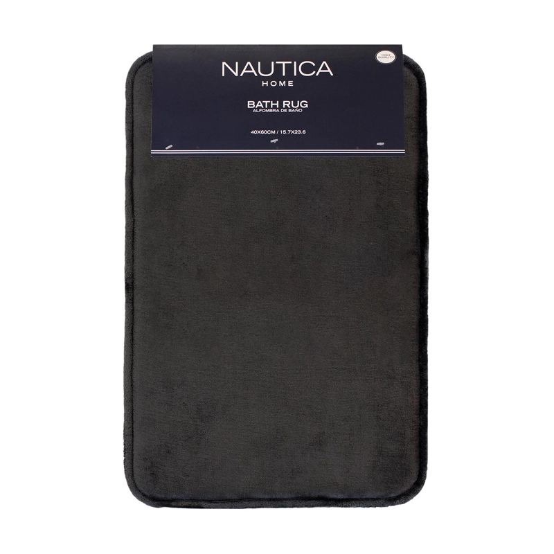 ALFOMBRA DE BAÑO NAUTICA FLANNEL 40X60CM ANTIDESLIZANTE GRIS OSCURO - 2