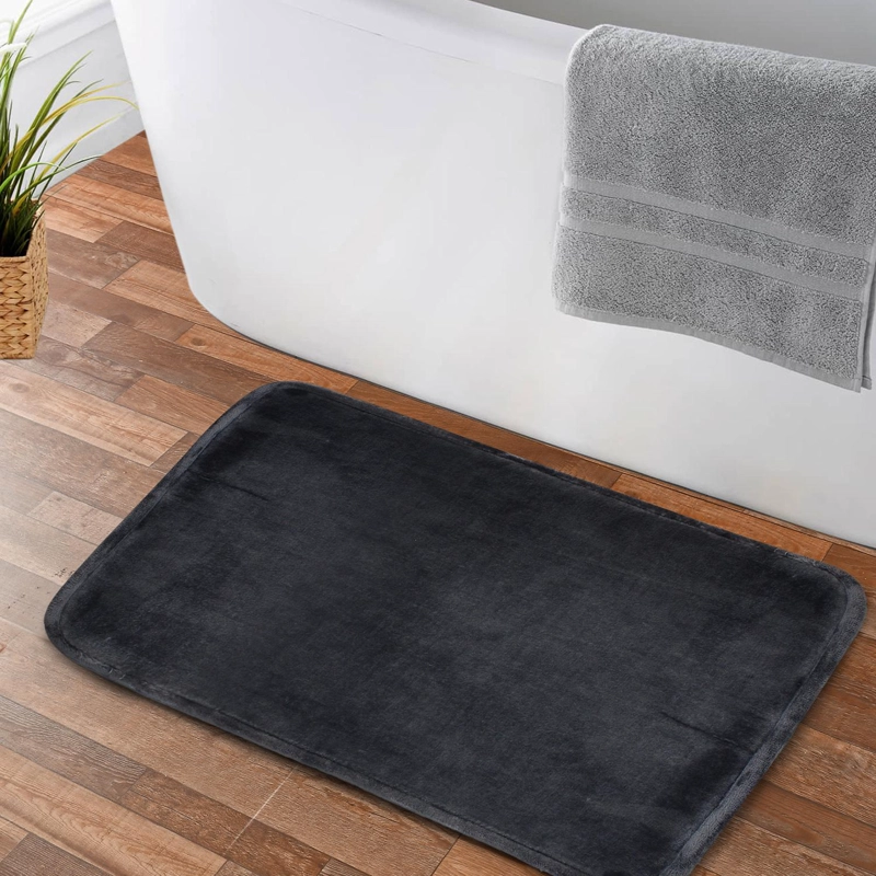 ALFOMBRA DE BAÑO NAUTICA FLANNEL 40X60CM ANTIDESLIZANTE GRIS OSCURO - 3