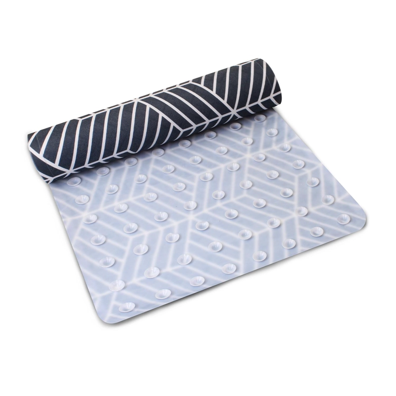 ALFOMBRA DE BAÑO NAUTICA PVC ANTIDESLIZANTE 39X69CM AZUL-BLANCO - 3