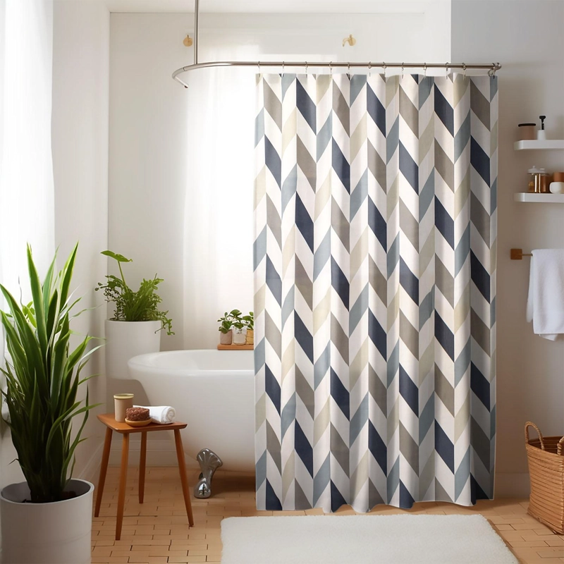 CORTINA PARA BAÑO NAUTICA POLIE STER 180X180CM DISEÑO MULTICOLOR - 1