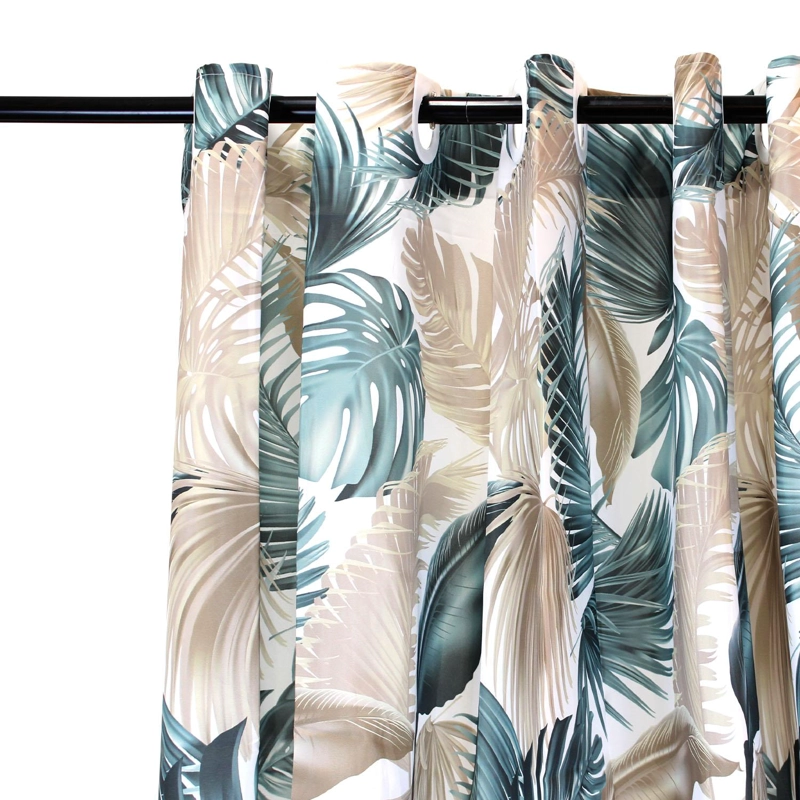 CORTINA PARA BAÑO NAUTICA POLIE STER 180X180CM DISEÑO HOJAS TROPICALES - 2