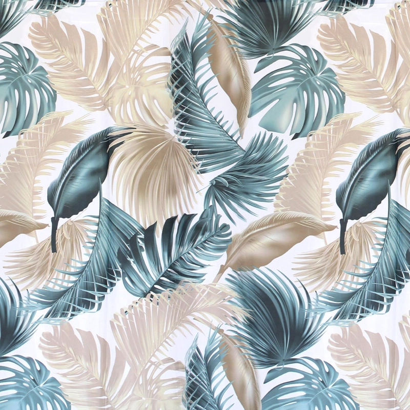 CORTINA PARA BAÑO NAUTICA POLIE STER 180X180CM DISEÑO HOJAS TROPICALES - 3