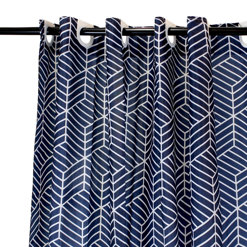 CORTINA PARA BAÑO NAUTICA POLIE STER 180X180CM DISEÑO AZUL - 2